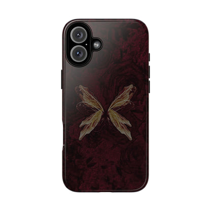 Butterfly Wing Tough Phone Case — Dark Maroon Protective iPhone Cover