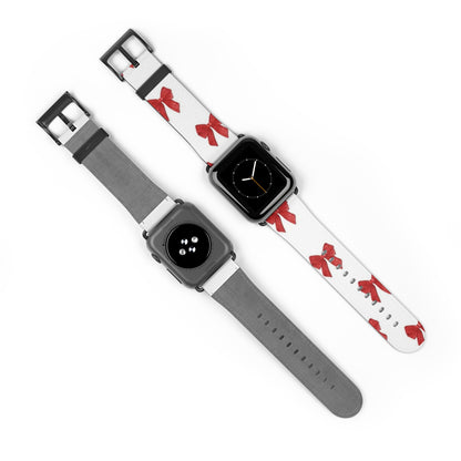 Watch Band — Red Bow Pattern Holiday Strap