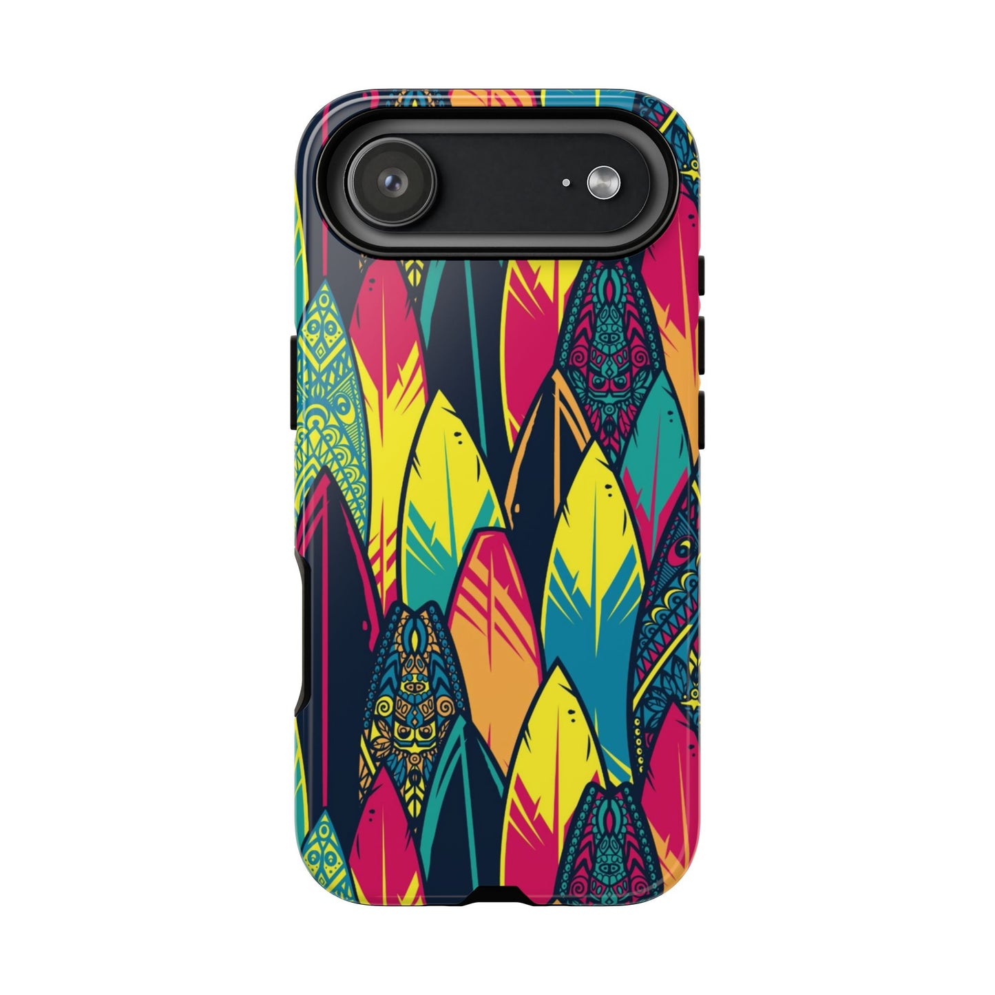 Colorful Surfboard Pattern Tough Phone Case — Tropical Beach Vibe