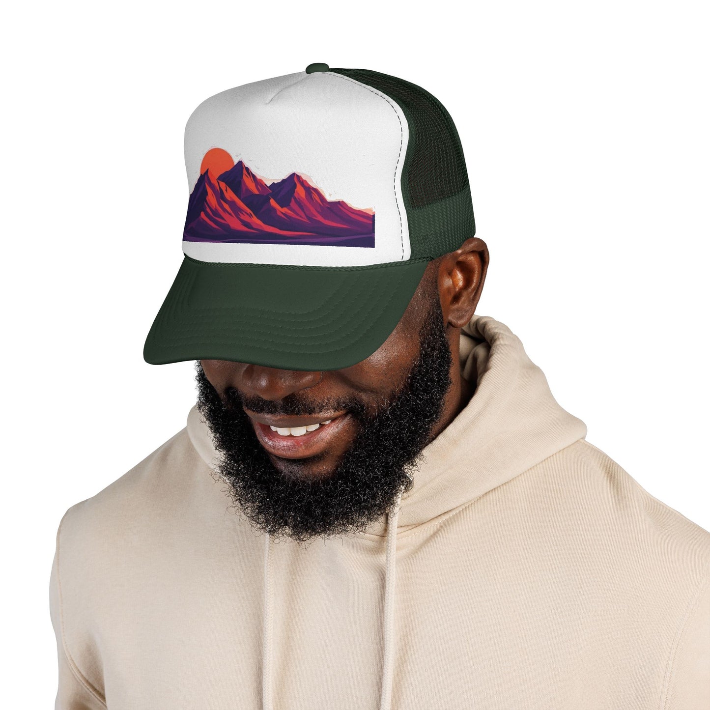 Mountain Sunset Trucker Cap — Retro Peaks Mesh Hat