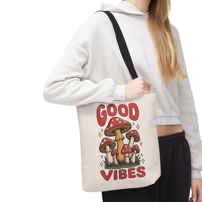 Good Vibes Mushroom Tote Bag