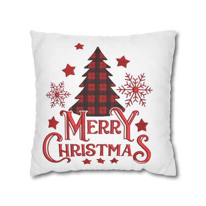Christmas Plaid Tree Pillowcase — Merry Christmas Decorative Throw Pillow Cover