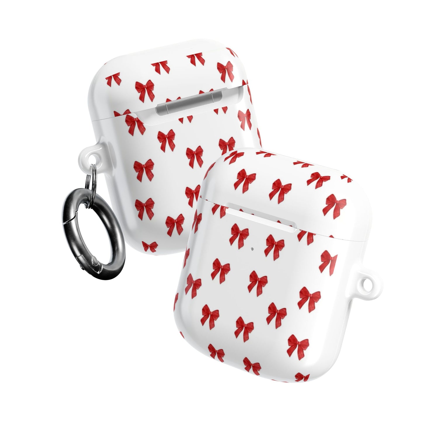 Red Bow Pattern AirPod Case — Cute Holiday Gift Cover