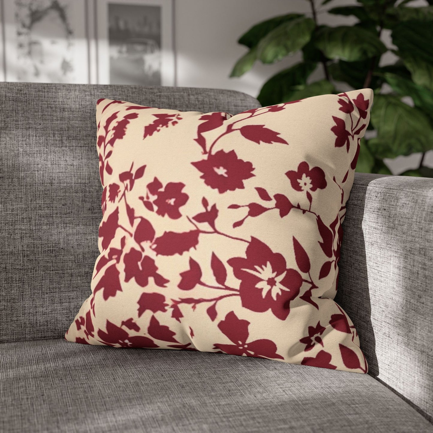 Abstract Red Lava Pattern Pillowcase — Decorative Square Throw Pillow Cover