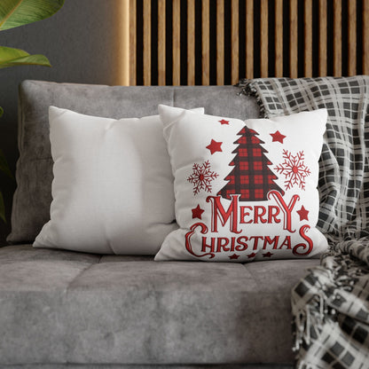 Christmas Plaid Tree Pillowcase — Merry Christmas Decorative Throw Pillow Cover