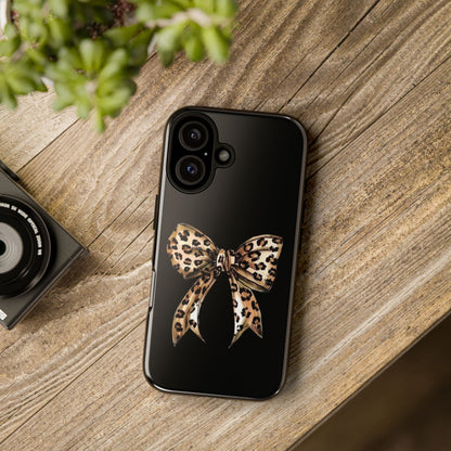 Leopard Bow Phone Case — Chic Animal Print Protective Cover