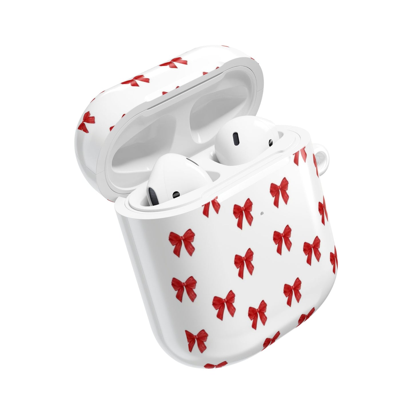 Red Bow Pattern AirPod Case — Cute Holiday Gift Cover