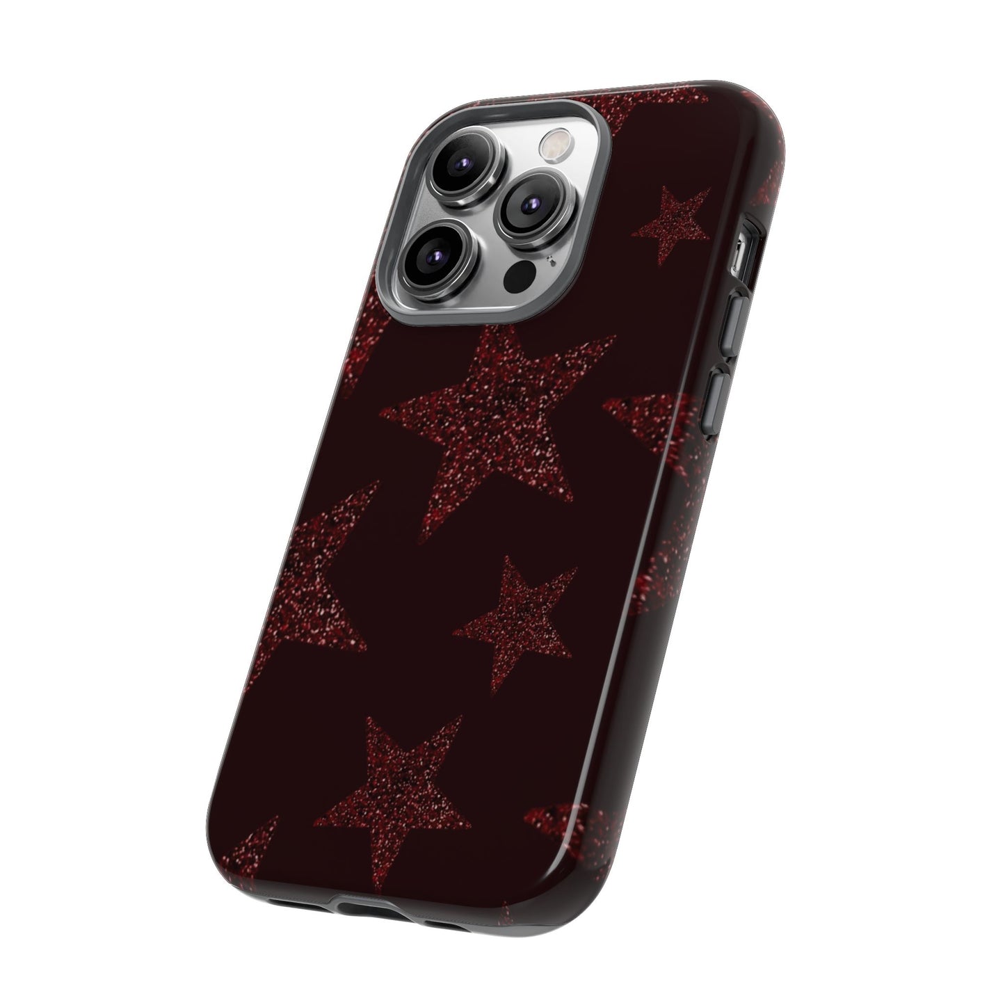 Glitter Red Star Tough Case — Shockproof iPhone Protective Cover