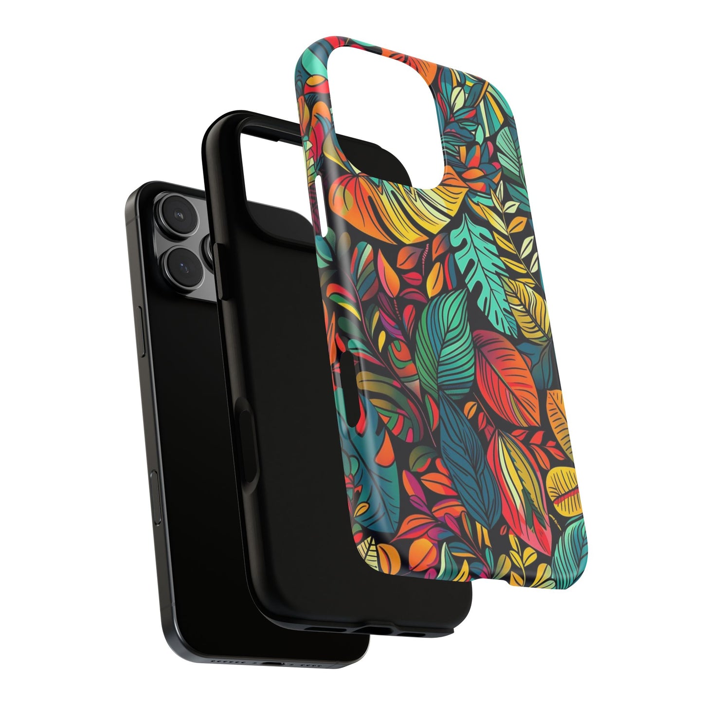 Colorful Tropical Leaves Phone Case — Vibrant Botanical Protective Cover