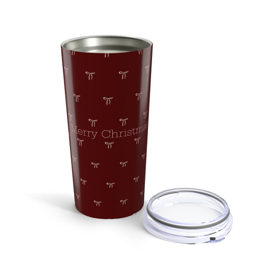 Christmas Bow Pattern 20oz Tumbler – Merry Christmas Holiday Travel Cup
