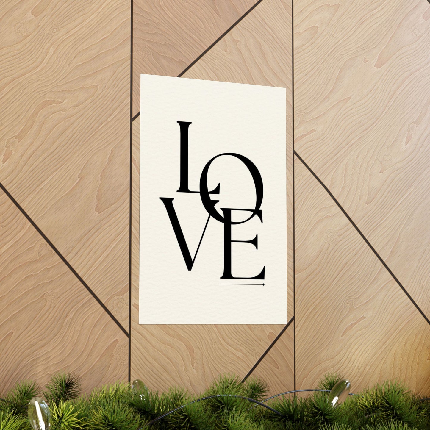 LOVE Typographic Poster — Matte Vertical Romance Wall Art