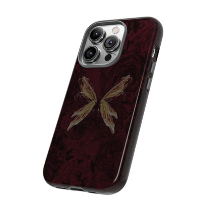 Butterfly Wing Tough Phone Case — Dark Maroon Protective iPhone Cover