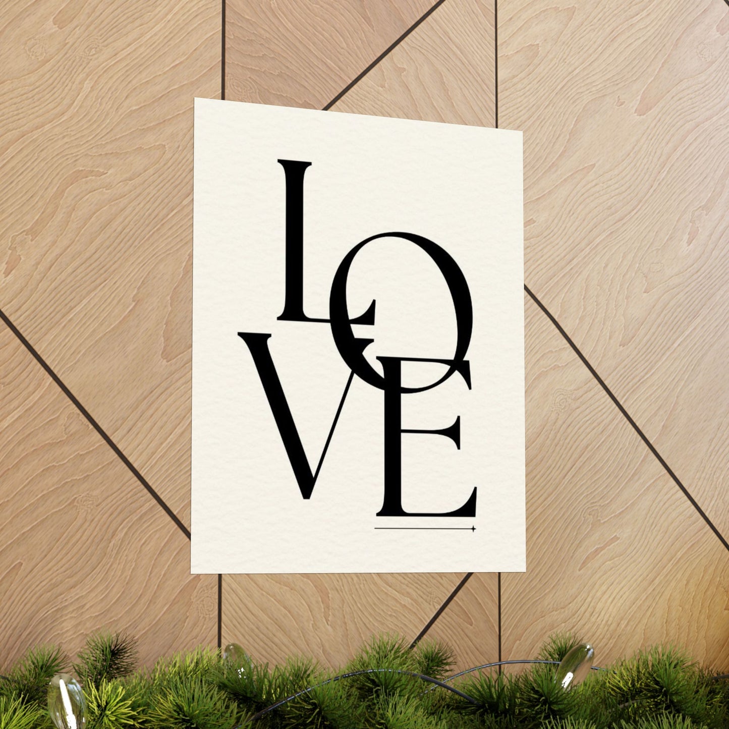 LOVE Typographic Poster — Matte Vertical Romance Wall Art