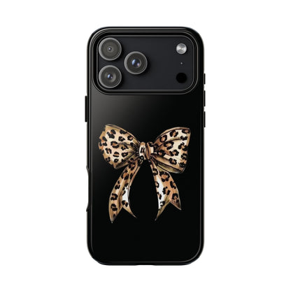 Leopard Bow Phone Case — Chic Animal Print Protective Cover