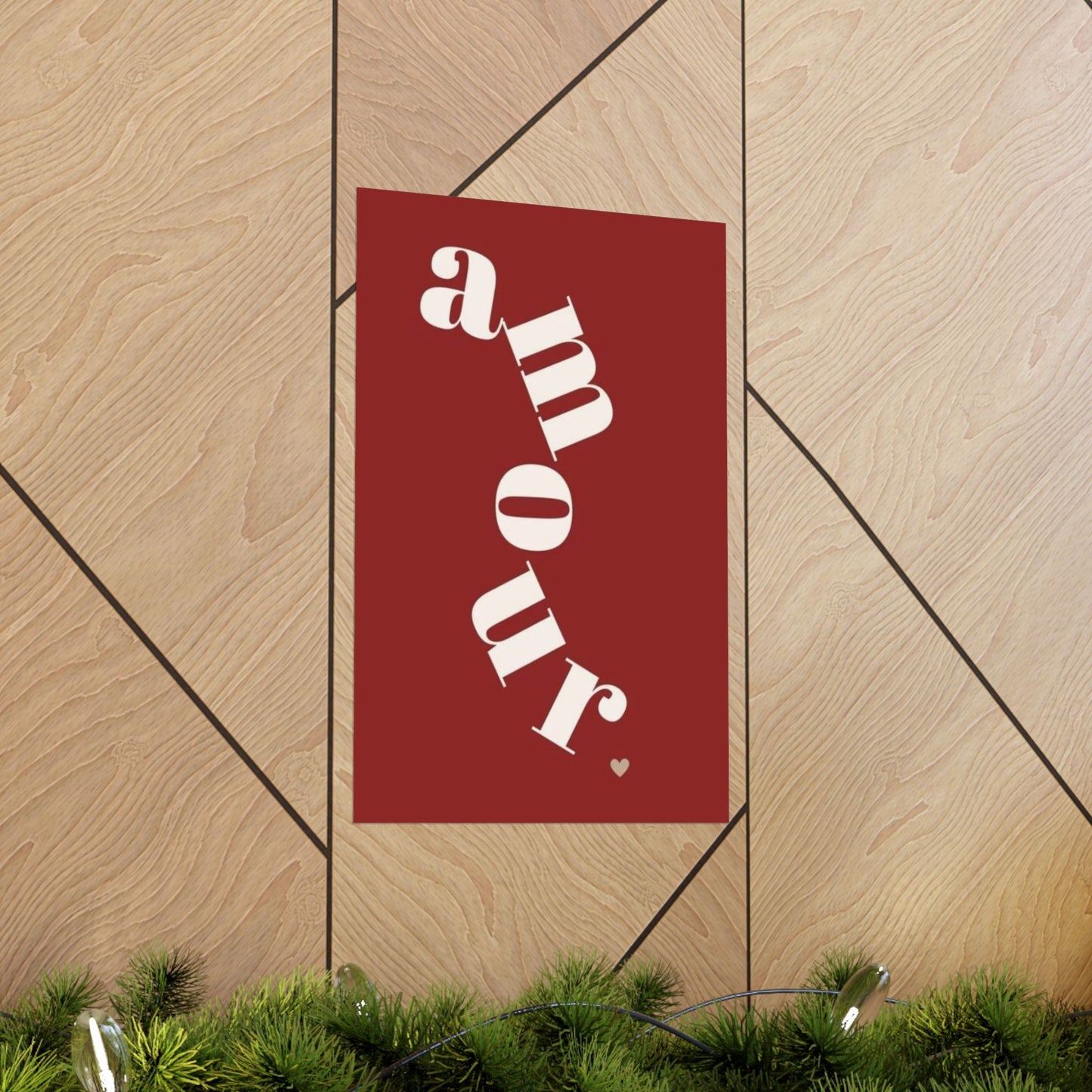 Amour Vertical Matte Poster — Romantic Red Wall Art