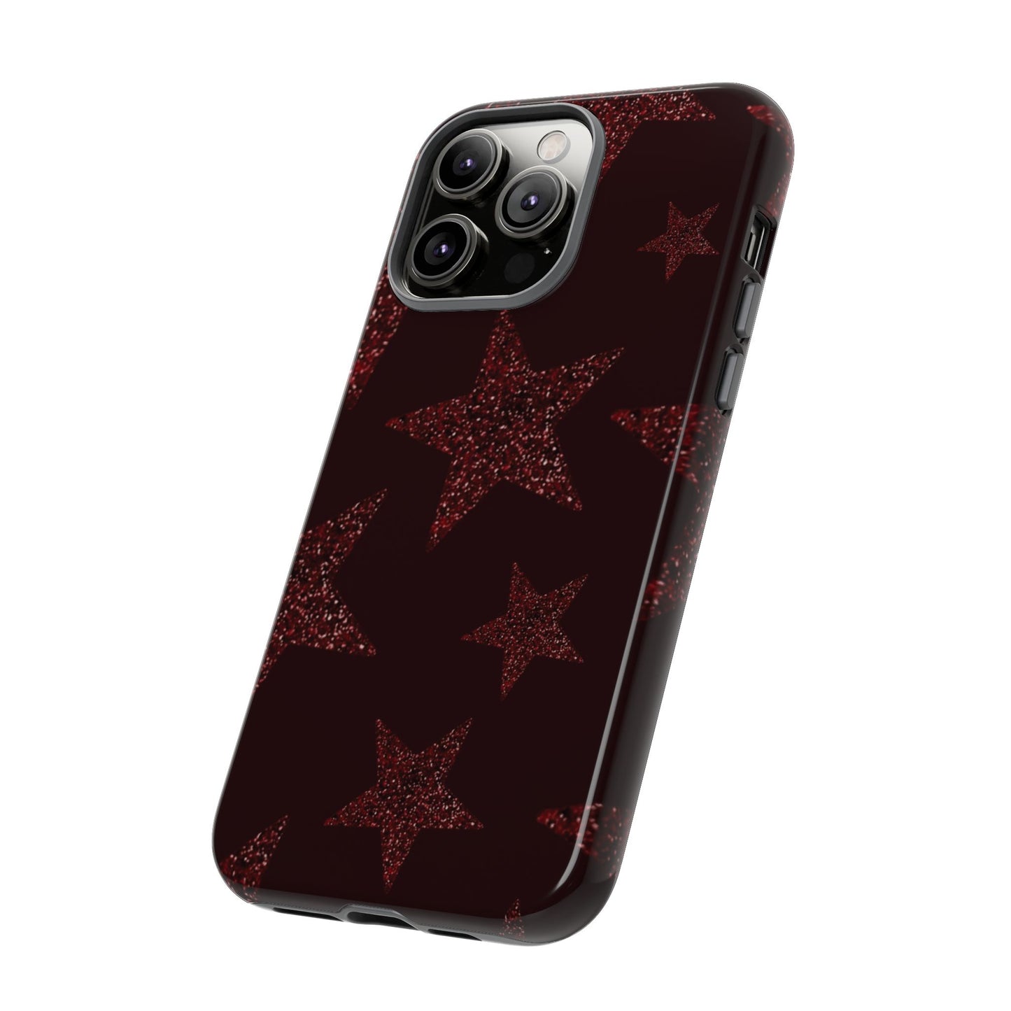 Glitter Red Star Tough Case — Shockproof iPhone Protective Cover