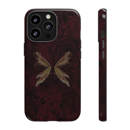 Butterfly Wing Tough Phone Case — Dark Maroon Protective iPhone Cover